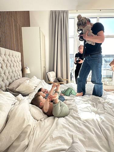 Making Of Fotos Schlafzimmer Familie